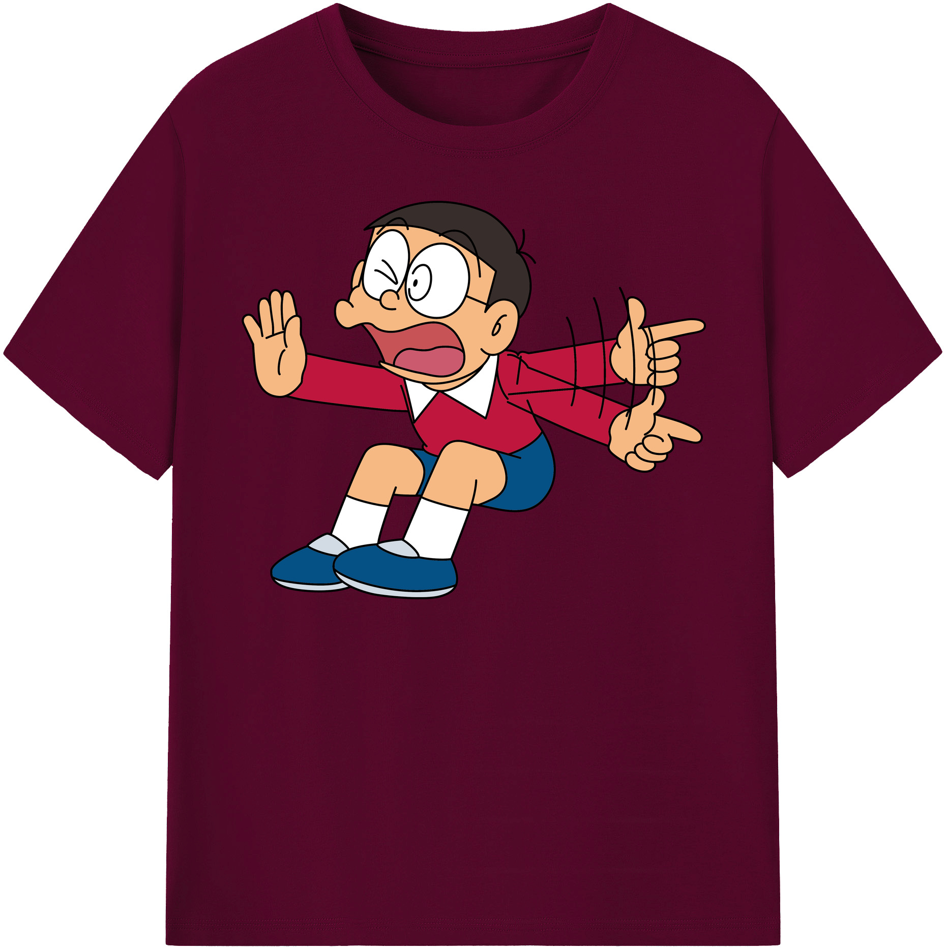 （画像用） ドラえもん 野比 のび太 Doraemon Nobita Nobi レディースカジュアルプリントTシャツ（綿100％）